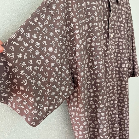 FootJoy Lisle Travel Print Collar Golf Polo grey white size extra large - Picture 5 of 10